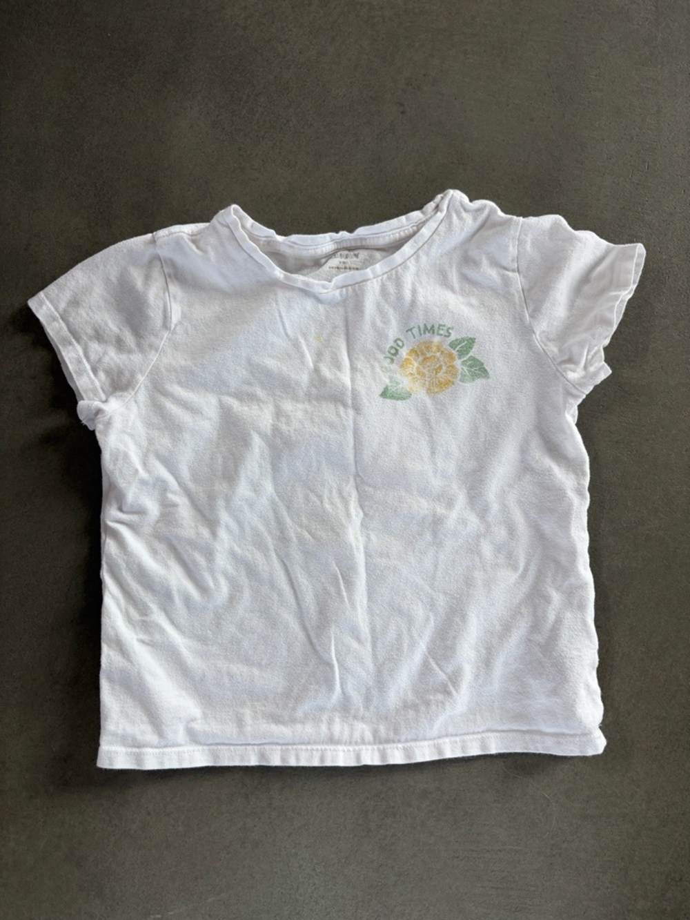 Old Navy White Tee with Yellow Flower Graphic
